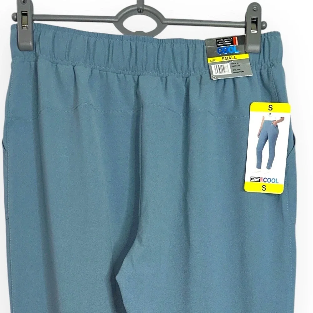 32 Degrees Cool Womens Irish Teal Tapered Ankle Pants Small‎ Athleisure Comfort